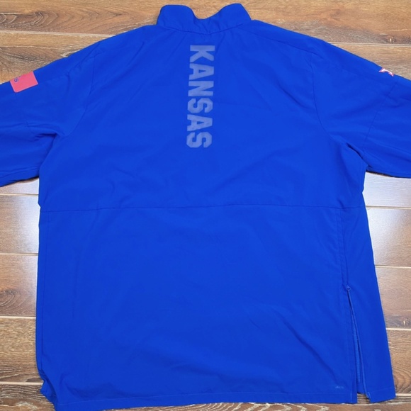 Kansas Jayhawks Jacket Mens 2XL Adidas 1/2 Zip Pullover Lightweight - Picture 6 of 10